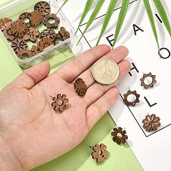 22Pcs 11 Styles Walnut Wood Stud Earring Findings&nbsp;MAK-CJ0001-17