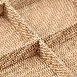 長方形の木製pesentationボックス  麻の布で覆われた  12のコンパートメント  バリーウッド  24x35x3cm&nbsp;ODIS-N016-06