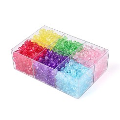 650-700g6色透明アクリルビーズ  ハート  ミックスカラー  10x11x5.5mm  穴：4mm&nbsp;OACR-T029-85M