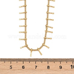 304 Stainless Steel Bar Tassel Curb Chain Necklaces for Women&nbsp;NJEW-G179-04G
