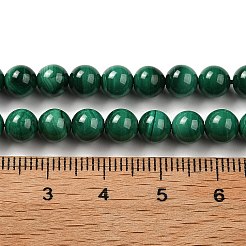 天然石マラカイトビーズ連売り  ラウンド  6mm  穴：0.7mm  約34~35個/連  7.68~8.07''（19.5~20.5センチメートル）&nbsp;G-A271-A01-6mm