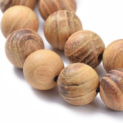 天然ウッドビーズ連売り  ラウンド  磨かれていない  バリーウッド  6mm  穴：1mm  約64個/連  15.7インチ（40cm）&nbsp;WOOD-F008-05-B