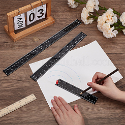アクリルキルティングテンプレート1個セット3セット  カッティングガイド  縫製用具  ブラック  160~415x30x2.8mm  3pc&nbsp;DIY-BC0017-50