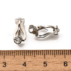 316サージカルステンレススチールラインストーンクリップオンイヤリングセッティング  ステンレス鋼色  13x9x6.5mm  穴：1.2mm&nbsp;STAS-F311-13P