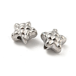 合金ビーズ  長持ちメッキ  鉛フリー＆カドミウムフリー＆ニッケルフリー  スター  プラチナ  9.5x10x6mm  穴：1.4mm&nbsp;PALLOY-K020-06P