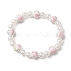 ABS Plastic Imitation Pearl Round Beads Stretch Bracelets for Women&nbsp;BJEW-JB11606-03