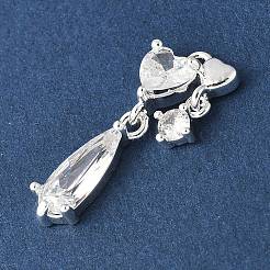 Brass Micro Pave Cubic Zirconia Pendants&nbsp;KK-A253-06S-02