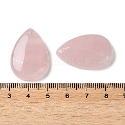 天然石ローズクォーツペンダント  ティアドロップチャーム  30.5x20x6mm  穴：1mm&nbsp;G-M416-08A-02