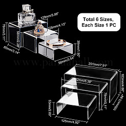 6Pcs 6 Sizes Opaque Acrylic Display Risers&nbsp;ODIS-WH0002-41