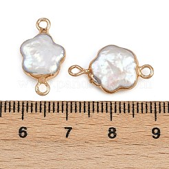 Natural Keshi Pearl Flower Connector Charms&nbsp;KK-D423-06G