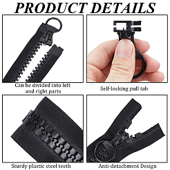 Alloy & Polyester & Resin Zipper&nbsp;AJEW-CY0003-01