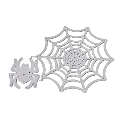 ハロウィンの蜘蛛の巣炭素鋼カッティングダイステンシル  DIYスクラップブッキング/フォトアルバム用  装飾的なエンボス印刷紙のカード  マットプラチナカラー  120x90x1mm&nbsp;X-DIY-M003-16