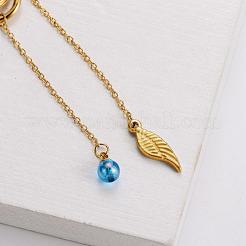 Minimalist Adjustable Stainless Steel Feather Pendant Tassel Necklaces for Women&nbsp;WO1133