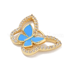 Rack Plating Brass Micro Pave Clear Cubic Zirconia Pendants&nbsp;KK-A224-13G-05