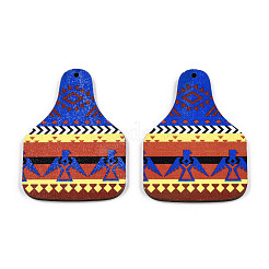 Single Face Printed Basswood Big Pendants&nbsp;WOOD-N006-197D
