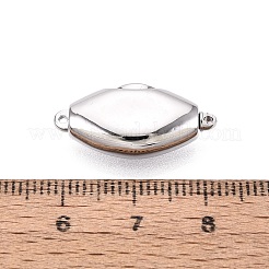 真鍮製ボックスクラスプ  菱形  1連  1穴  プラチナ  2mm  穴：22.5~23x11.5~12x6mm&nbsp;KK-Q074-13P-02