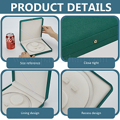 Square Velvet Pearl Necklaces Set Storage Boxes&nbsp;CON-WH0123-07A
