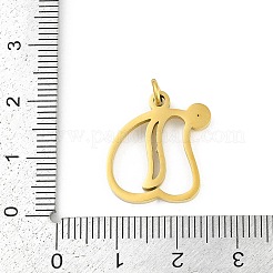 304ステンレスペンダント  キュービックジルコニア付き  丸カン付き文字チャーム  18KGP本金メッキ  文字d  20x18x2mm  穴：3mm&nbsp;STAS-R137-01G-D