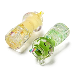 Transparent & Luminous Acrylic with Polymer Clay Pendants&nbsp;X-TACR-G046-01