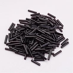 ガラス竹ビーズ  不透明色  ブラック  6x2mm  穴：0.5mm  約10000個/袋&nbsp;SEED-E001-6mm-49#