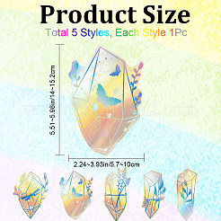 5Pcs Colorful Suncatcher Rainbow Prism Electrostatic Glass Stickers&nbsp;DIY-WH0409-69C