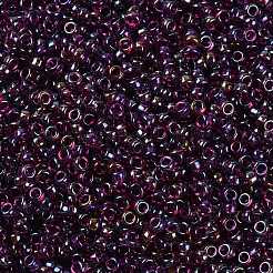 MIYUKIラウンドロカイユビーズ  日本製シードビーズ  （rr3546) spklfuchsia裏地付きametyhst  15/0  1.5mm  穴：0.7mm  約27777個/50g&nbsp;SEED-X0056-RR3546