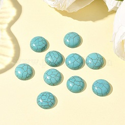 Craft Findings Dyed Synthetic Turquoise Flat Back Dome Cabochons&nbsp;X-TURQ-S266-14mm-01