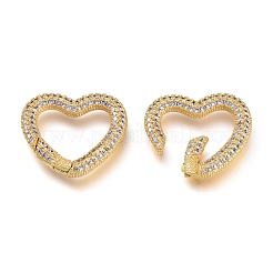 Brass Micro Pave Cubic Zirconia Spring Gate Rings&nbsp;KK-M206-05G-02