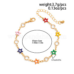 Alloy Enamel & Rhinstone Link Chain Bracelets for Men Women&nbsp;FS-WG01628-02