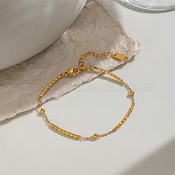 304 Stainless Steel Textured Curved Tube Link Chain Bracelets for Women&nbsp;QF6851