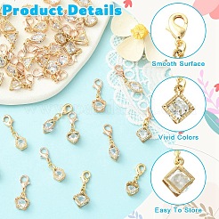 36Pcs 6 Style Alloy Pendant Decorations&nbsp;HJEW-YW00221
