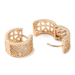 Rack Plating Brass Micro Pave Cubic Zirconia Thick Hoop Earrings&nbsp;LS-EJEW-P238-08KCG