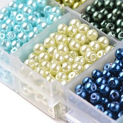 混合パールカラーのラウンドグラスパールビーズ  ミックスカラー  4mm  穴：1mm  約1400個/箱&nbsp;HY-D0004-4mm-B