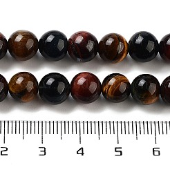 天然石ビーズ  カラフルなトラの目  グレードA  ラウンド  カラフル  8mm  穴：1mm  46本/連15.2インチ&nbsp;X-Z0RQR012
