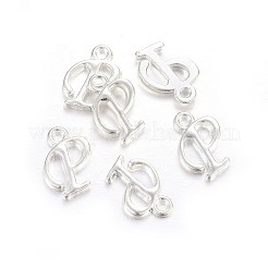 シルバーカラーメッキアロイレターペンダント  ラックめっき  カドミウムフリー＆鉛フリー  文字.p  14x8x2mm  穴：1.5mm&nbsp;LS-PALLOY-J718-01S-P