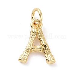 真鍮ペンダント1セット  丸カン付き  ゴールドカラー  レターチャーム  a～zの文字  12x3~11x2mm  穴：3mm&nbsp;KK-PH0006-76