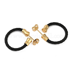 Ion Plating(IP) 304 Stainless Steel Twist Stud Earrings for Women&nbsp;EJEW-M023-06A