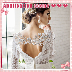 1Pc Glass & Alloy & Polyester Appliques&nbsp;DIY-FG0010-46