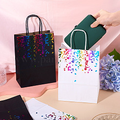12Pcs 2 Colors Colorful Hot Stamping Heart Paper Gift Tote Bags&nbsp;ABAG-TA0001-57B