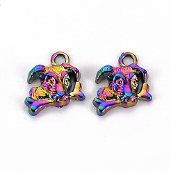 合金ペンダント  カドミウムフリー＆ニッケルフリー＆鉛フリー  犬  虹色  15x15.5x4mm  穴：2.5mm&nbsp;PALLOY-S180-104-NR