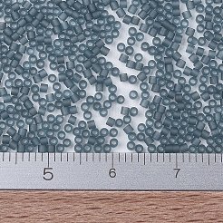MIYUKIデリカビーズ小  シリンダー  日本製シードビーズ  15/0  （dbs0387)マット透明モンタナ光沢  1.1x1.3mm  穴：0.7mm  約175000個/袋  50 G /袋&nbsp;SEED-X0054-DBS0387