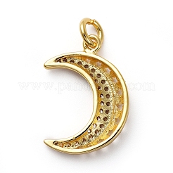 Brass Micro Pave Clear Cubic Zirconia Pendants&nbsp;KK-I658-32A-G