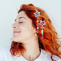 6Pcs 6 Styles Star Iron & Plastic Snap Hair Clips&nbsp;PHAR-CP0001-28