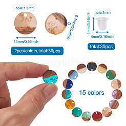 Resin & Walnut Wood Stud Earring Findings&nbsp;MAK-CD0001-06