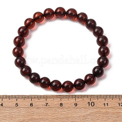 Natural Amber Beaded Stretch Bracelets for Women Men&nbsp;BJEW-D462-01B