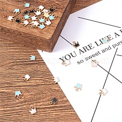 Light Gold Plated Alloy Enamel Charms&nbsp;ENAM-CJ0001-09