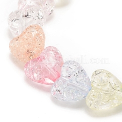 子供のためのキャンディーカラーのアクリルハートビーズストレッチブレスレット  カラフル  内径：1-3/4インチ（4.3cm）&nbsp;BJEW-JB08241