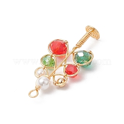 Electroplate Glass Beads & Shell Pearl Beads Pendants&nbsp;PALLOY-TA00275