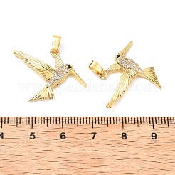 Brass Micro Pave Clear Cubic Zirconia Pendants&nbsp;KK-G533-07B-G