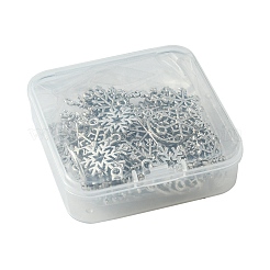 60pcs10スタイルチベットスタイルアロイペンダント  鉛フリー＆カドミウムフリー  スノーフレーク  アンティークシルバー  18~23x14.5~17x1~2.5mm  穴：1~2mm  6個/スタイル&nbsp;FIND-FS0002-21